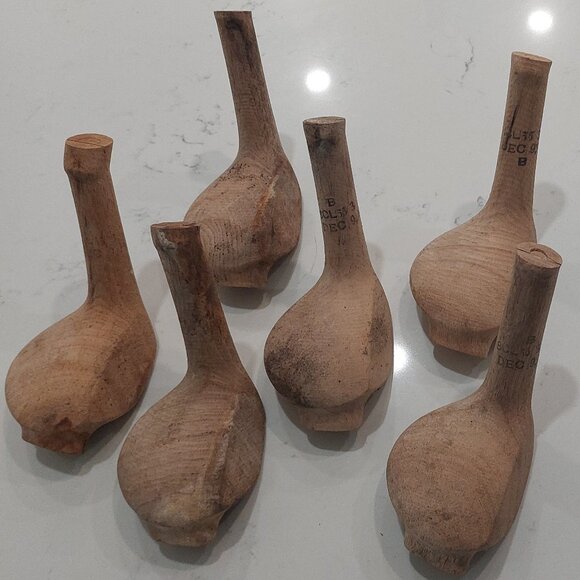 Antique Vintage Lot of Unfinished Hickory Wood Golf Club Heads - Picture 1 of 4